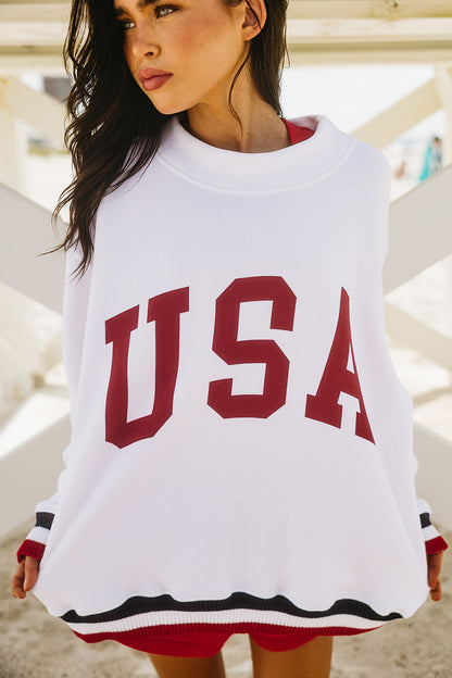 Banded Mock Neck Sweatshirt
