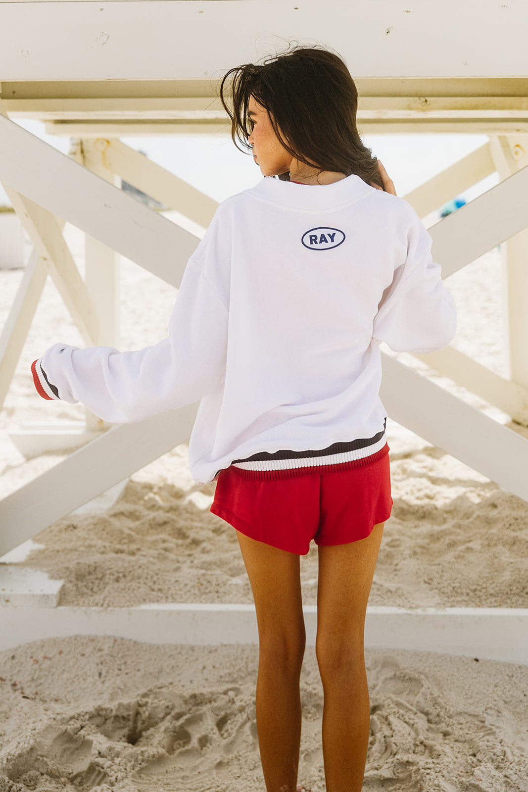 Banded Mock Neck Sweatshirt