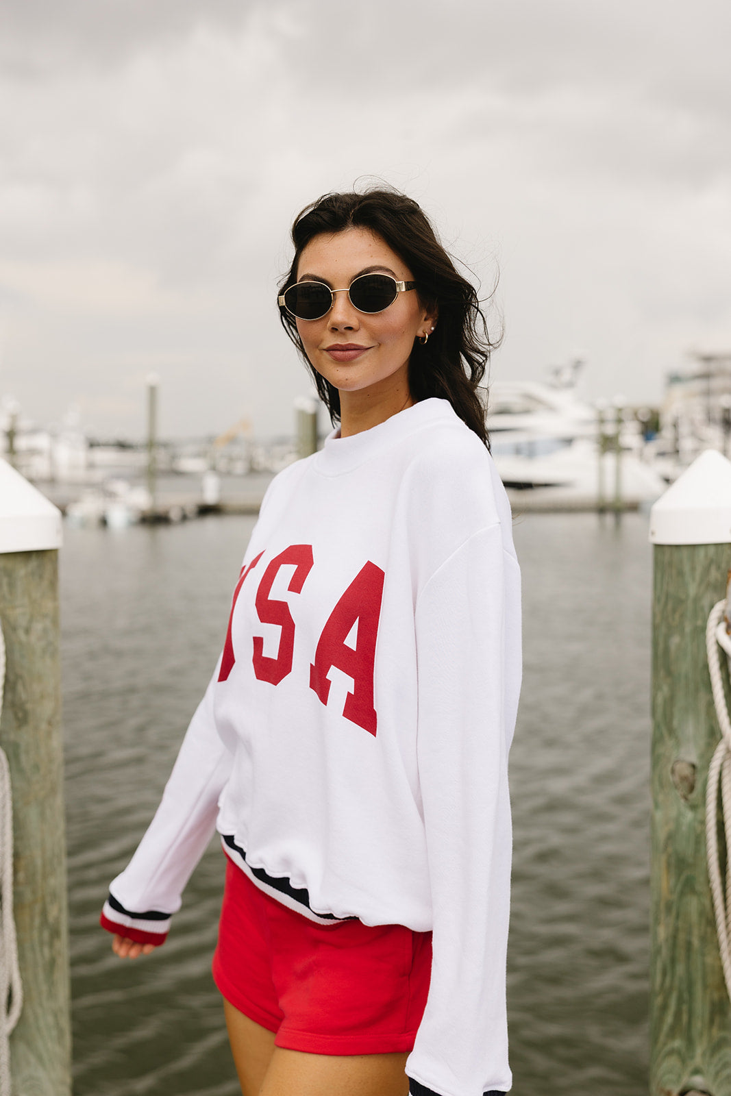 Banded Mock Neck Sweatshirt